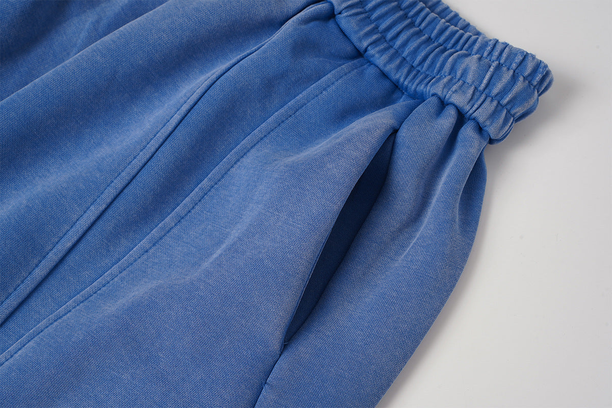 Wide-Leg Acid Wash Sweatpants – Oversized Balloon Fit with Drawstring Hem