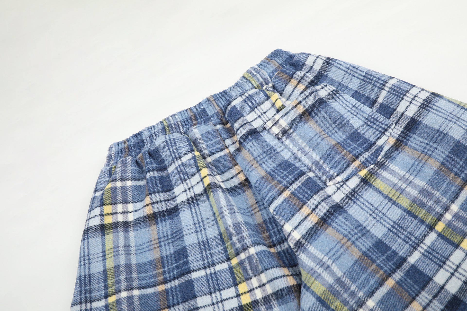 Plaid Wide-Leg Pants – Relaxed Fit Flannel Drawstring Trousers