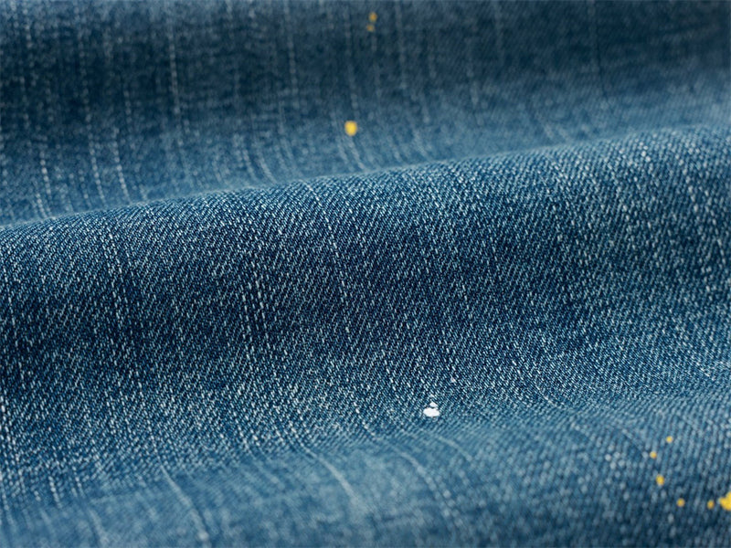 Vaqueros de hombre vintage de pierna ancha con patchwork y salpicaduras de pintura