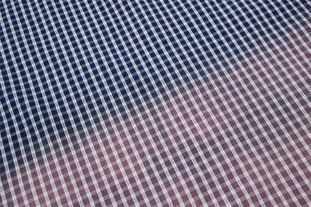 Camisa de manga larga con degradado de cuadros – Corte oversize con estampado de letras