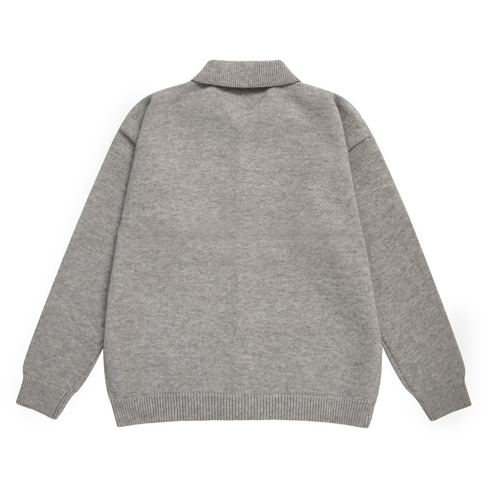Herren-Strickcardigan mit Knopfleiste und Kentkragen