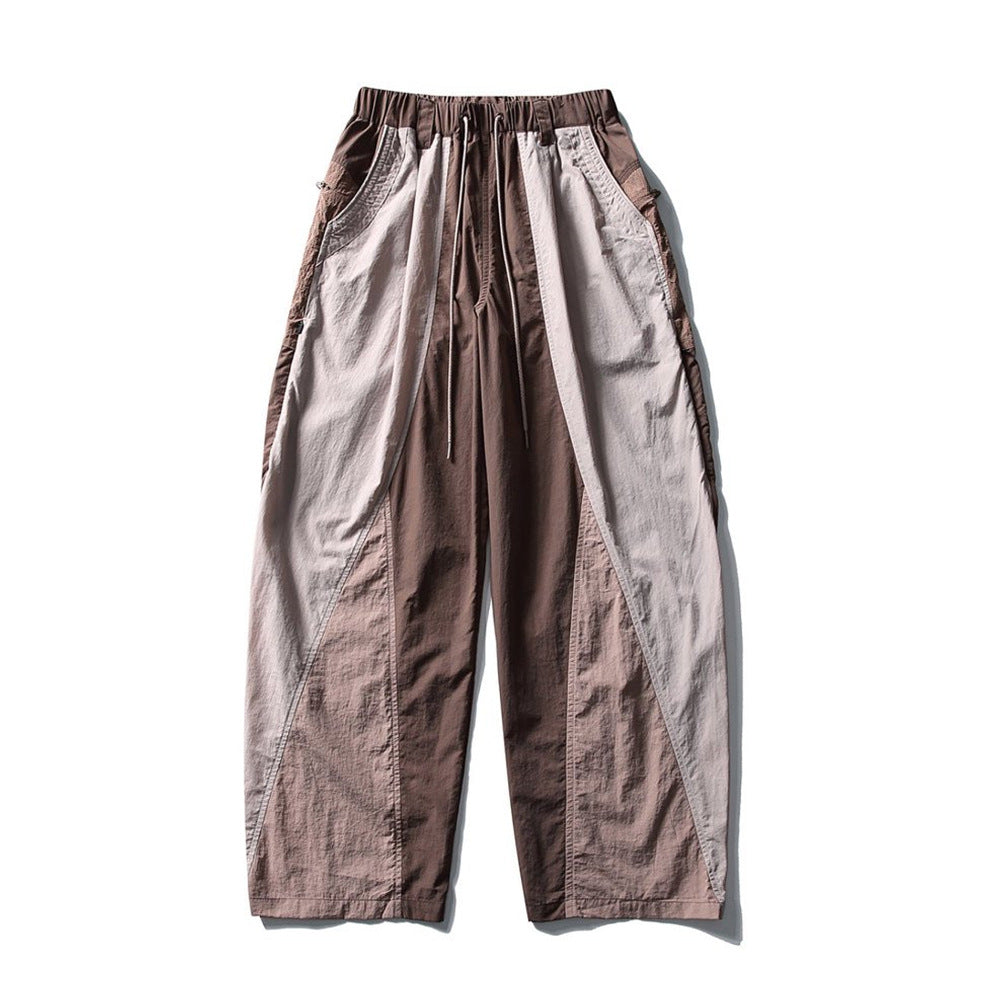 Wide-Leg Colorblock Track Pants – Relaxed Fit Outdoor Sport Trousers