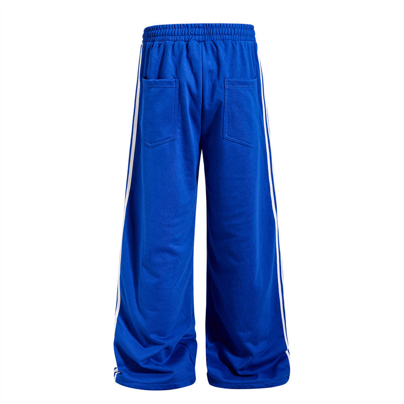 Wide-Leg Track Pants with Skeleton Rider Print and Side Stripe Detail