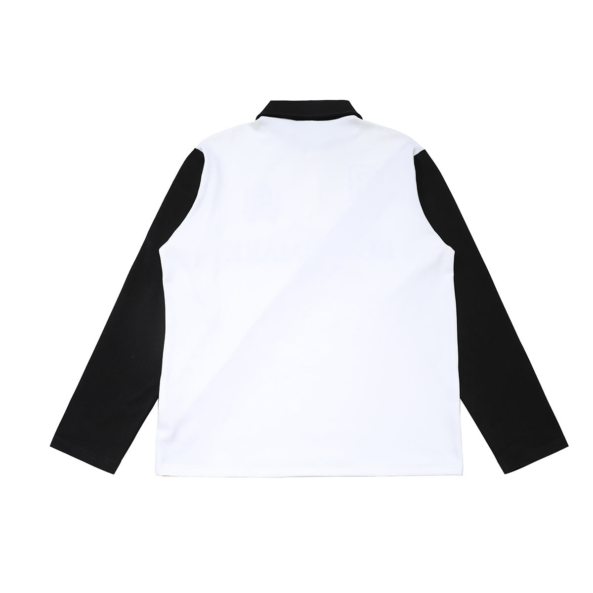 Benchmark Long-Sleeve Rugby Polo Shirt – Colorblock Diagonal Stripe & Crest
