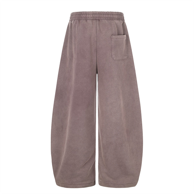Wide-Leg Graphic Sweatpants – Baggy Fit with Letter Print & Elastic Waist
