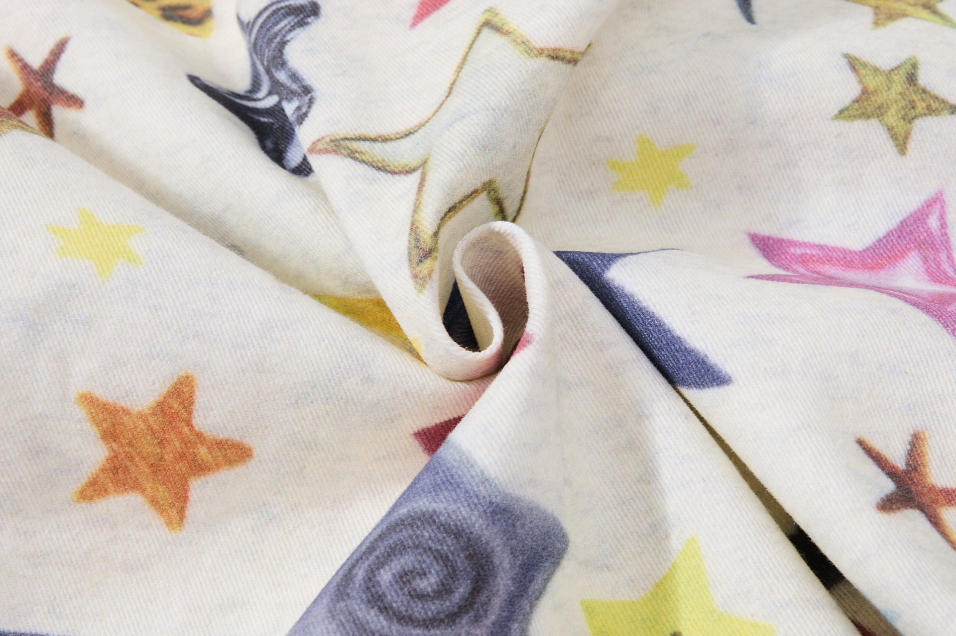 Wide-Leg Baggy Pants – All-Over Colorful Star Print, High Waist