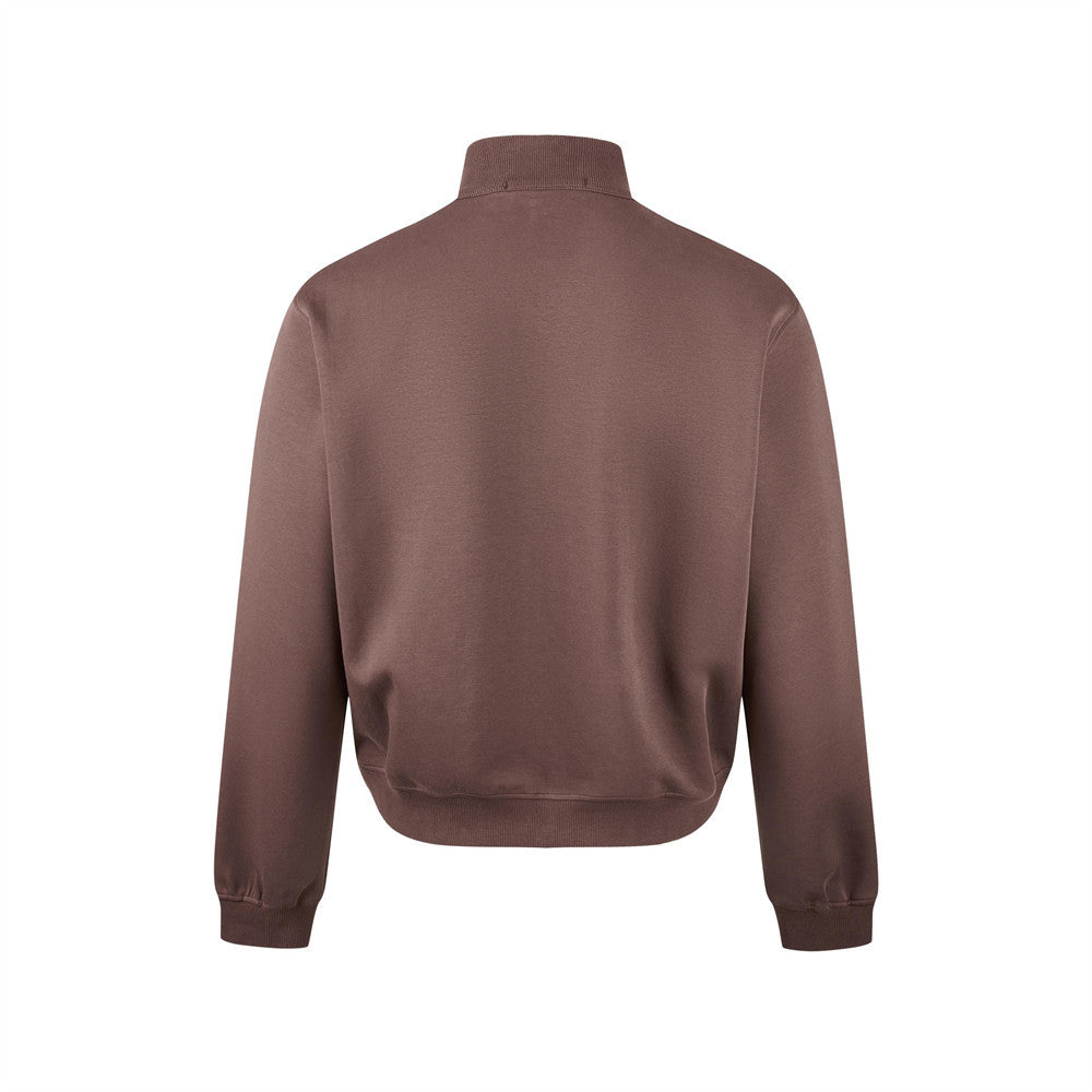 Mock Neck Full-Zip Sweatshirt Jacket – Relaxed Fit Fleece Zip-Up