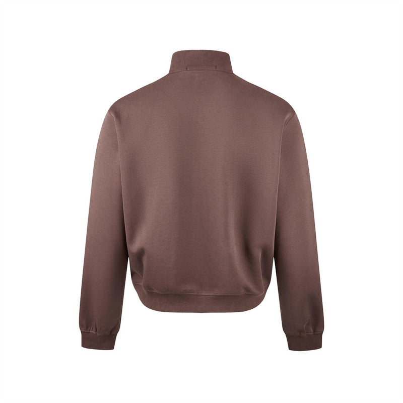 Mock Neck Full-Zip Sweatshirt Jacket – Relaxed Fit Fleece Zip-Up