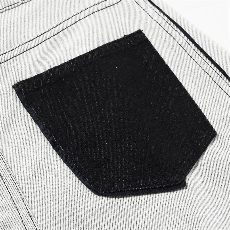 Wide-Leg Jeans Men's Deconstructed Contrast Stitch Baggy Denim Pants