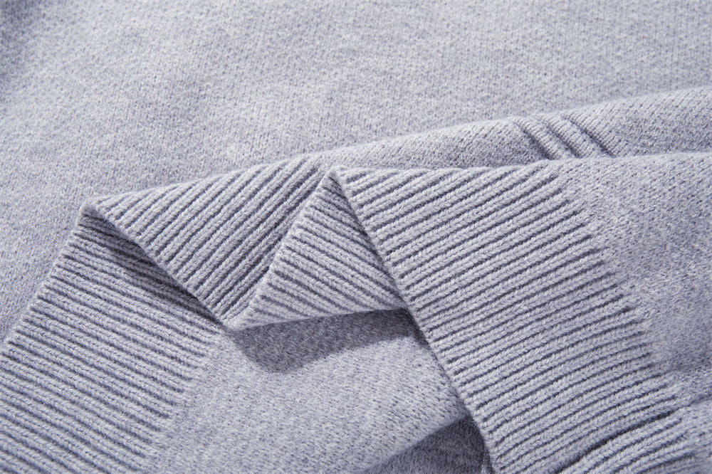 Cardigan zippé en maille à galons militaires – Col montant oversize avec