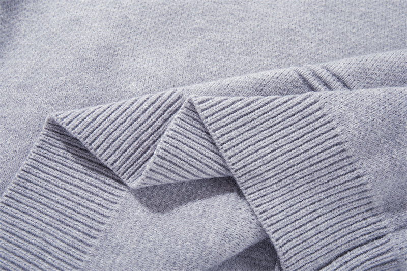 Cardigan zippé en maille à galons militaires – Col montant oversize avec