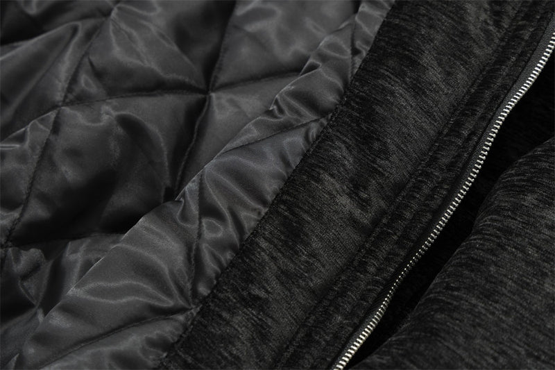 Men's Black Faux Fur Collar Bomber Jacket – Oversized Streetwear Baseball Coat