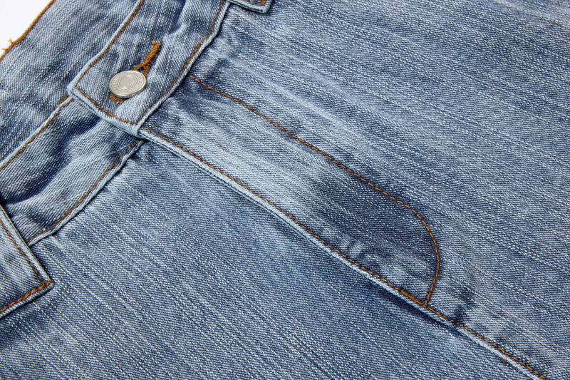 Floral Embroidered Wide-Leg Jeans – Men's Barrel Fit Washed Denim