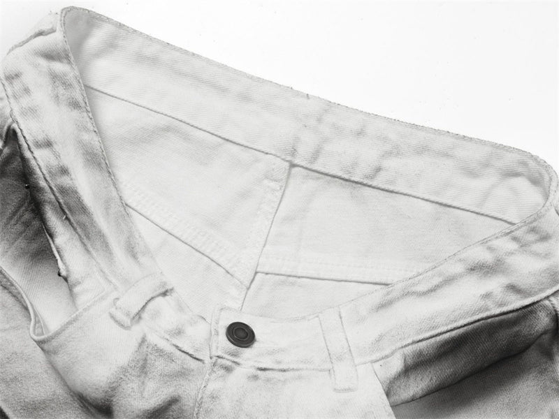 Men's Wide-Leg Baggy Jeans – Ink Wash Gradient Crinkle Print, Straight Fit