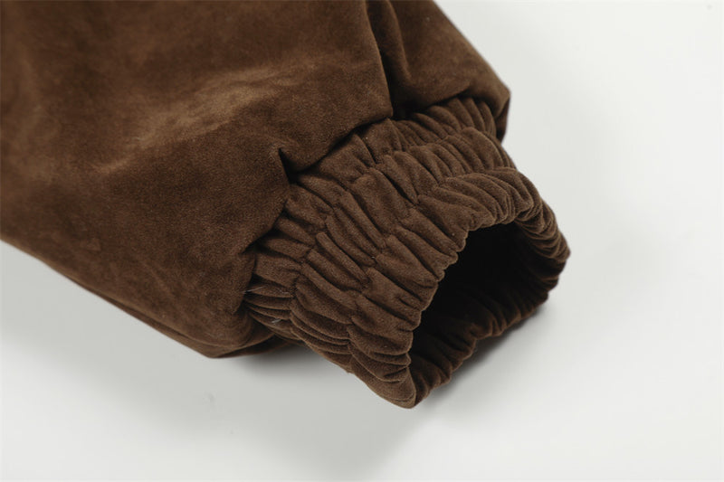 Faux Mink Fur-Trimmed Hooded Bomber Jacket with Toggle Clasps