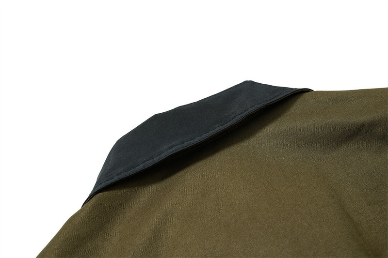 Reversible Oversized Bomber Jacket – Contrast Collar, Dual-Wear Workwear Style