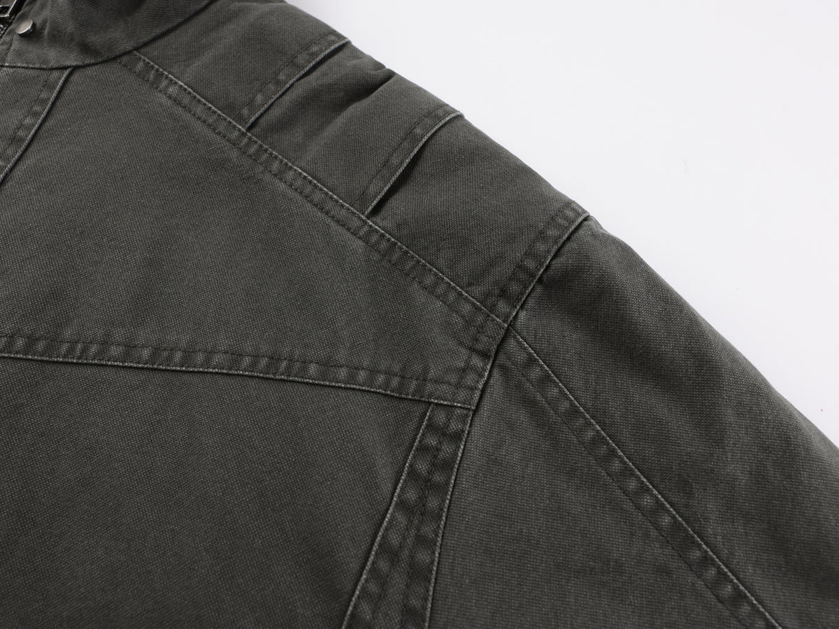 Men's Washed Cotton Bomber Jacket – Vintage Western Deconstructed Design