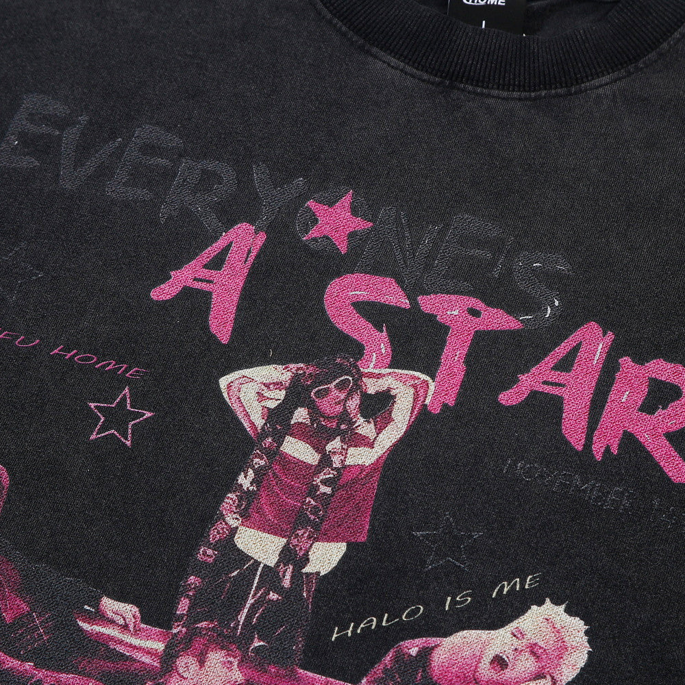 Everyone's A Star Grafik-T-Shirt – Oversized Herren-T-Shirt aus verwaschener Baumwolle