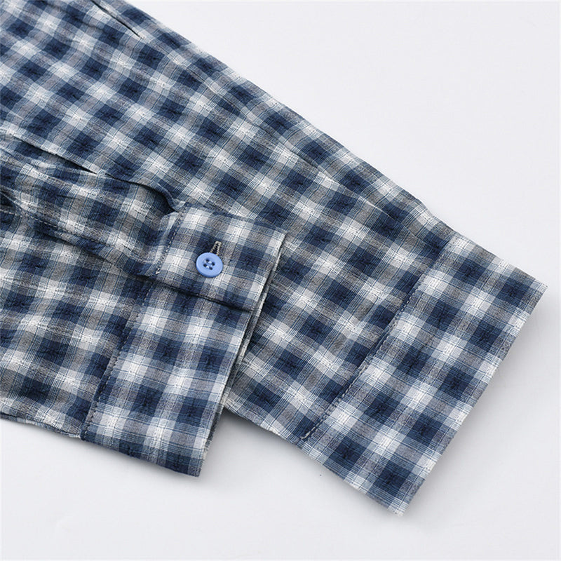 Men's Plaid Flannel Oversized Long-Sleeve Button-Down Shirt