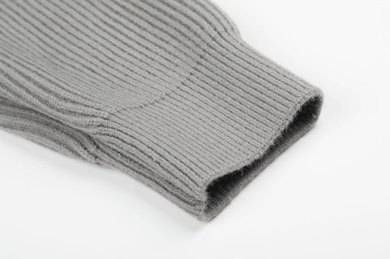 Gesteppte Puffer-Hybridjacke – Strickärmel und Stehkragen
