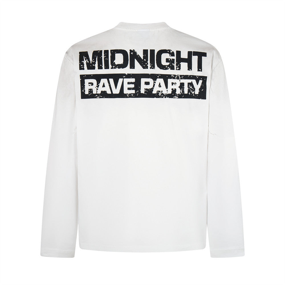 Herren-Longsleeve mit Print – Oversized-Rundhals und Figurenmotiv