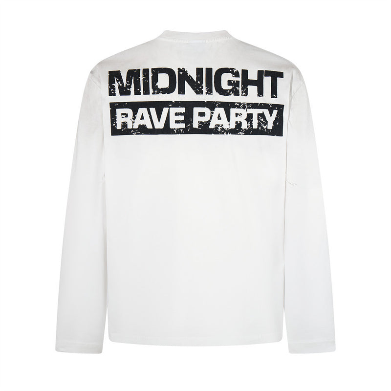 Herren-Longsleeve mit Print – Oversized-Rundhals und Figurenmotiv