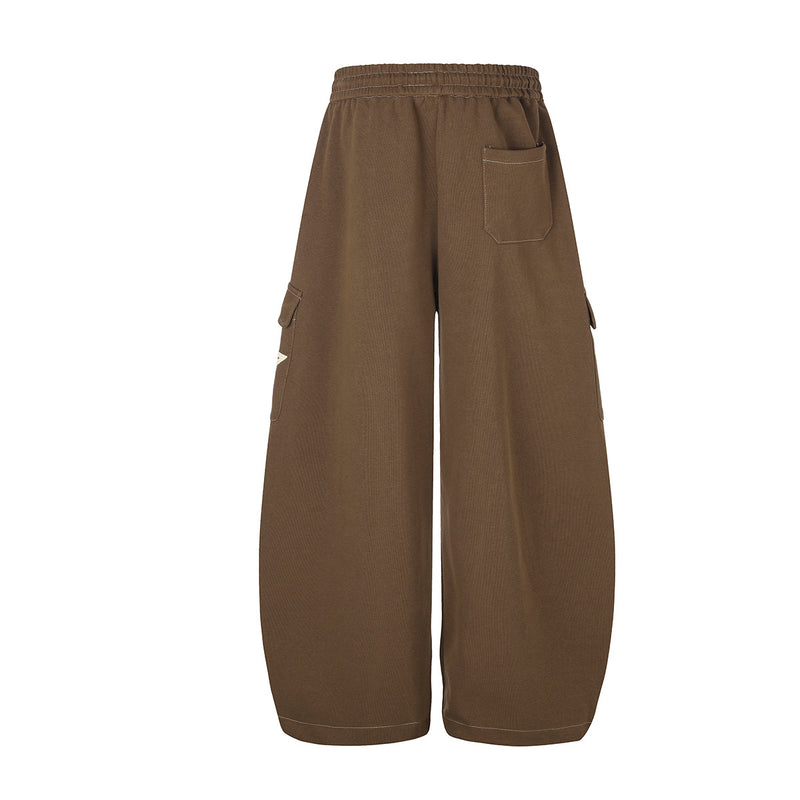 Pantalon cargo de survêtement baggy brodé d’étoiles – Pantalon à jambes larges et cordon