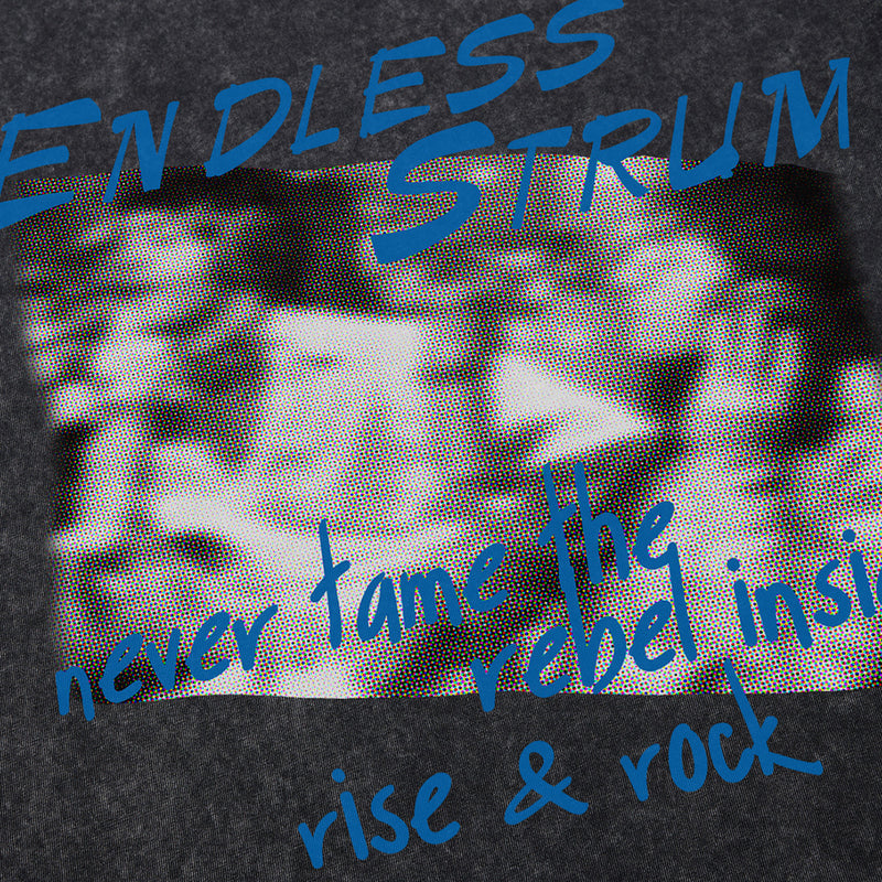 Endless Strum Graphic Acid Wash Oversized T-Shirt