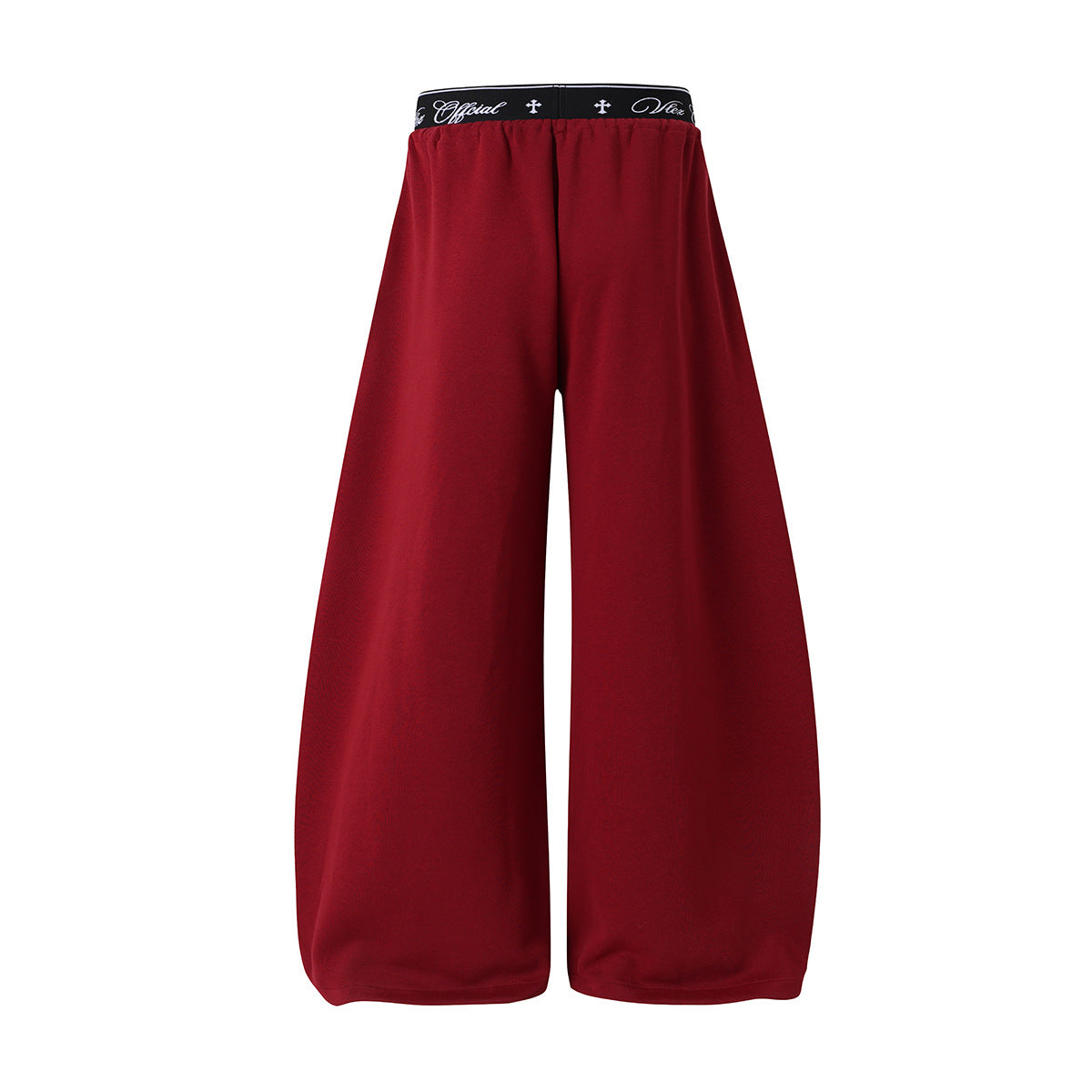 Pantalon de survêtement à jambes larges avec logo cursif et ceinture élastiquée