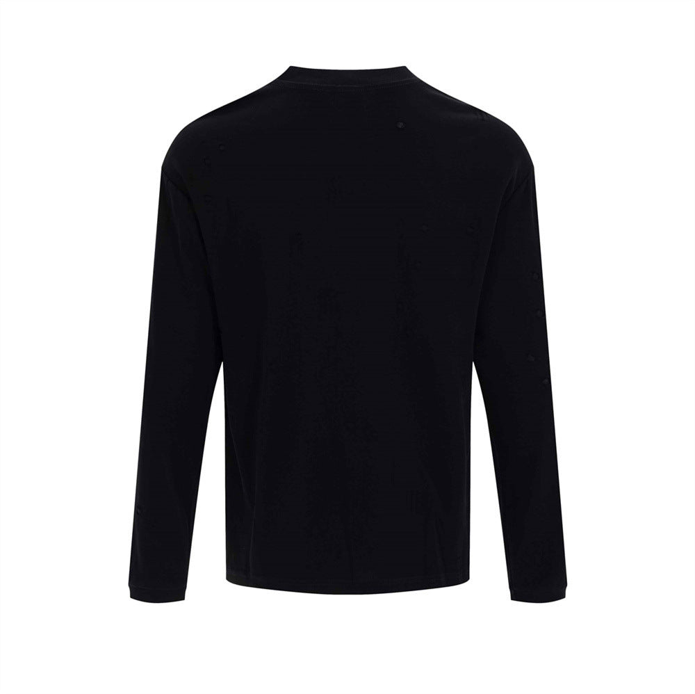 Rock Guitar Graphic Long-Sleeve T-Shirt – Relaxed Fit Crew Neck