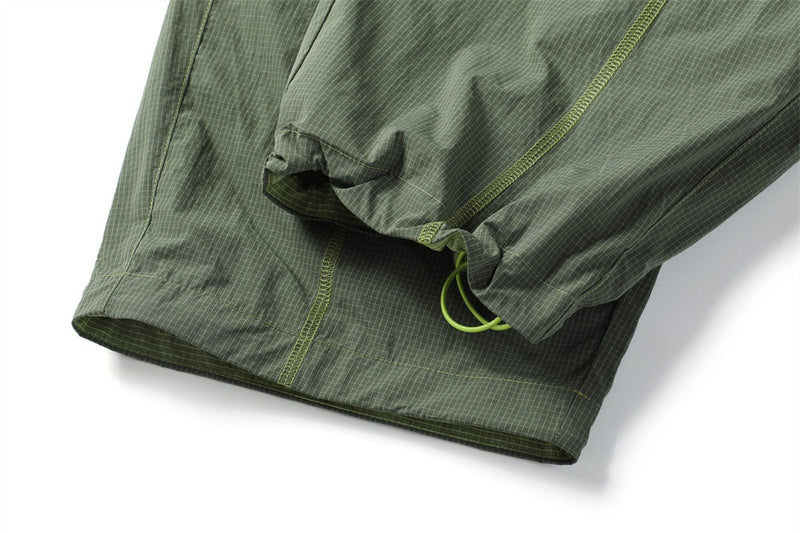 Men's Outdoor Nylon Track Pants with Belt — Contrast Stitch Wide-Leg Casual