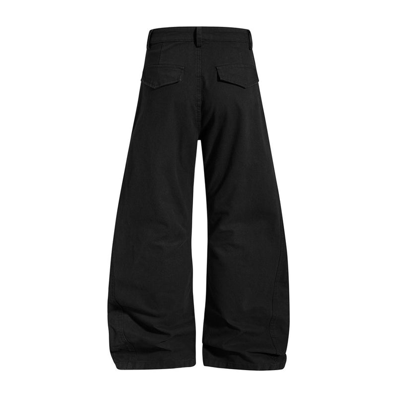 Wide-Leg Cargo Pants – Baggy Fit with Pleated Panels & Utility Pockets