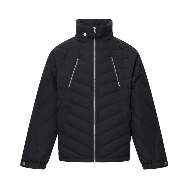 Herren-Pufferjacke mit lockerer Passform und Steppmuster – Stehkragen