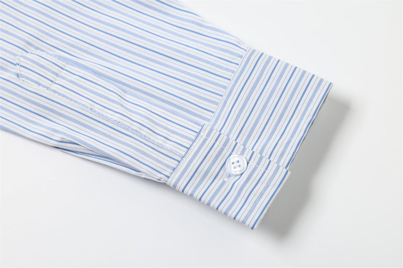 Striped Hooded Long-Sleeve Shirt – Relaxed Fit Button-Up