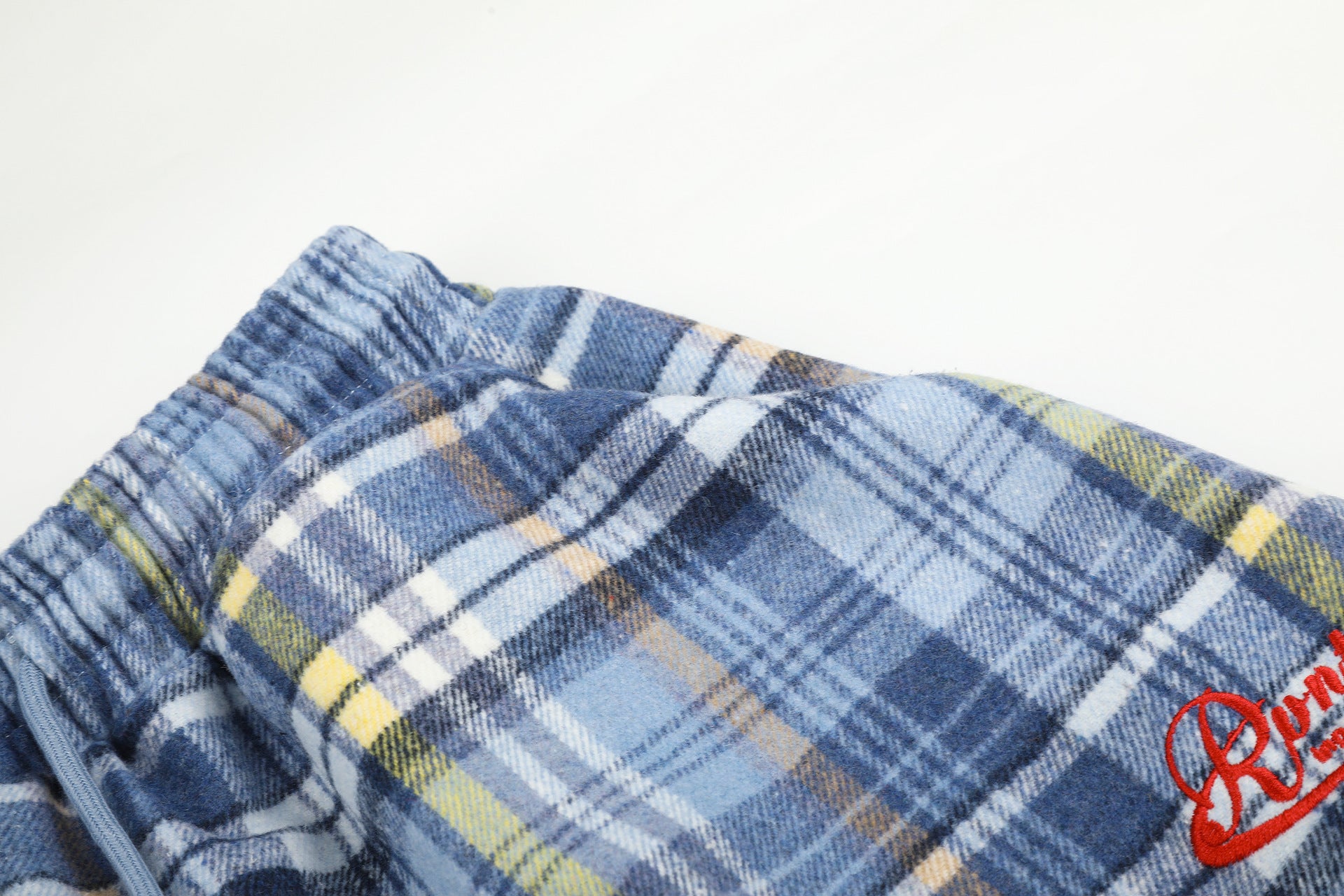 Plaid Wide-Leg Pants – Relaxed Fit Flannel Drawstring Trousers