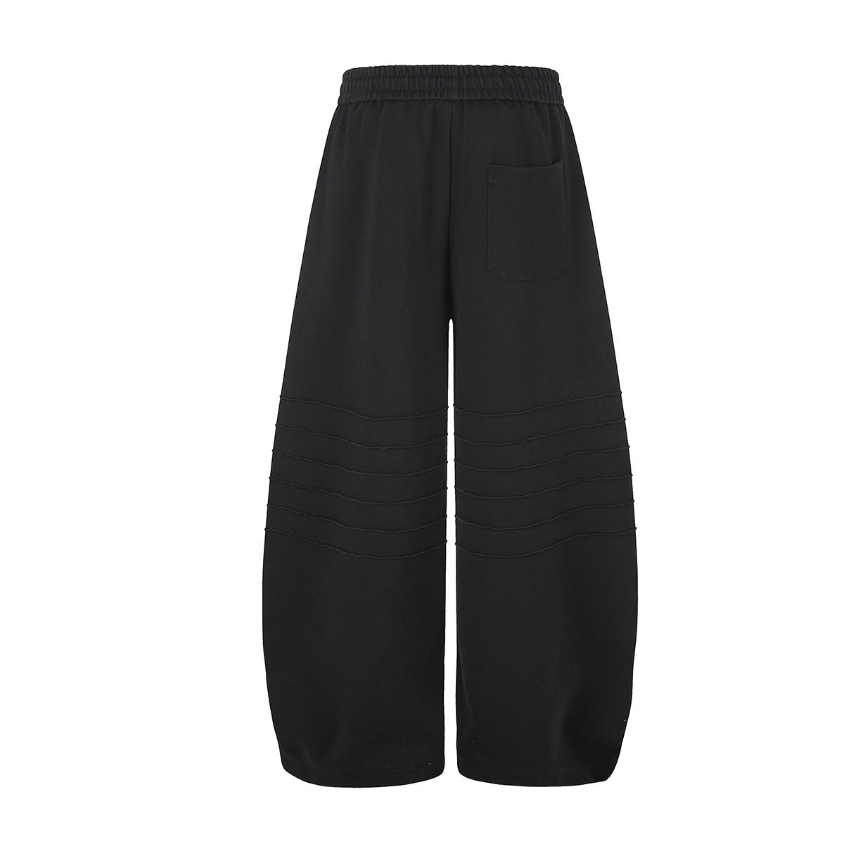Pantalon de survêtement à jambes larges avec délavage dégradé et plis aux genoux
