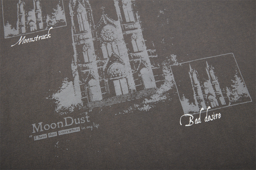 Cathedral Graphic Raglan Long Sleeve Tee with Star-Print Sleeves