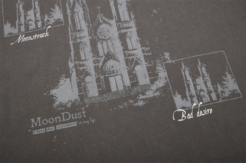Cathedral Graphic Raglan Long Sleeve Tee with Star-Print Sleeves