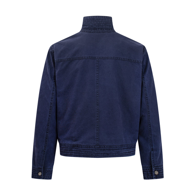 Men's Vintage Washed Moto Zip Jacket – Deconstructed Seam Detroit Style