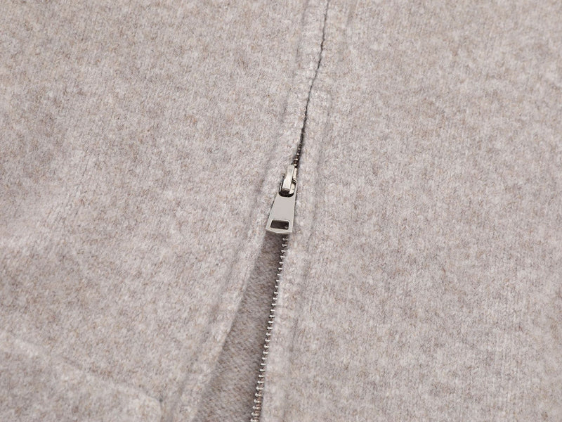 Knit Zip-Up Hoodie with Eagle Graphic Back — Relaxed Fit Streetwear Cardigan