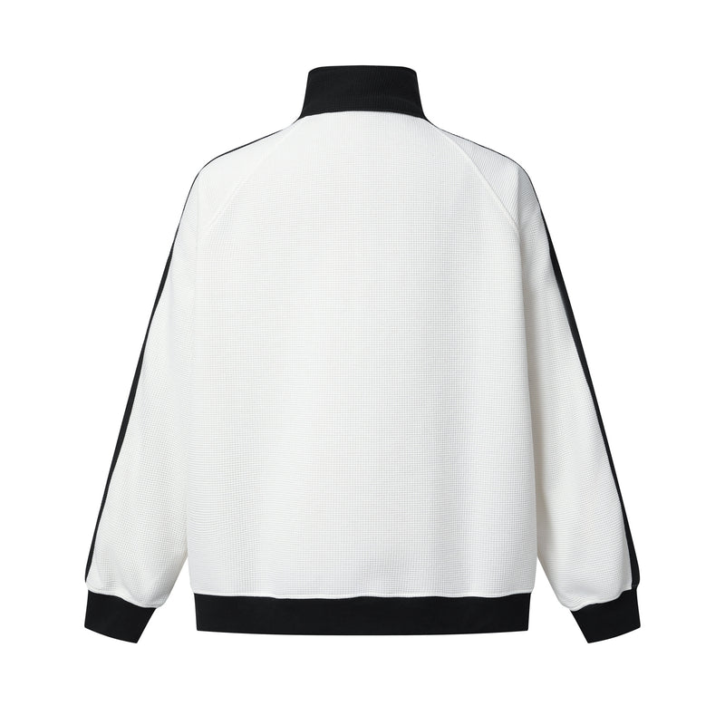 Retro-Soccer-Trainingsjacke & Wide-Leg-Trainingshose – Stickabzeichen, Streifen