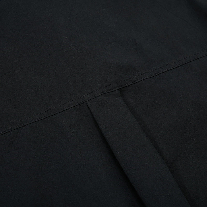 Oversize-Herrenhemdjacke mit plissierten Ärmeln und Druckknöpfen