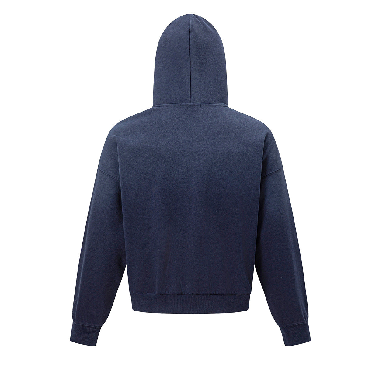 Sweat à capuche zippé avec motif chevalier vintage – Streetwear oversize délavé