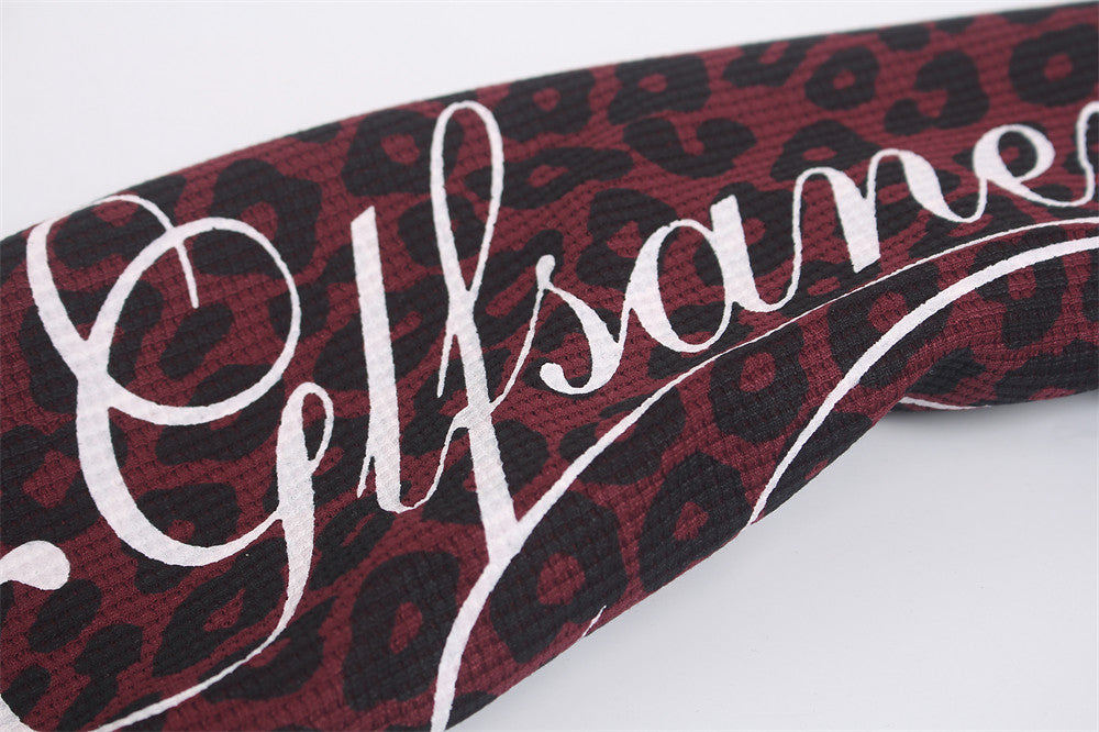Leopard Print Long-Sleeve Shirt with Sleeve Script & Swirl Graphics