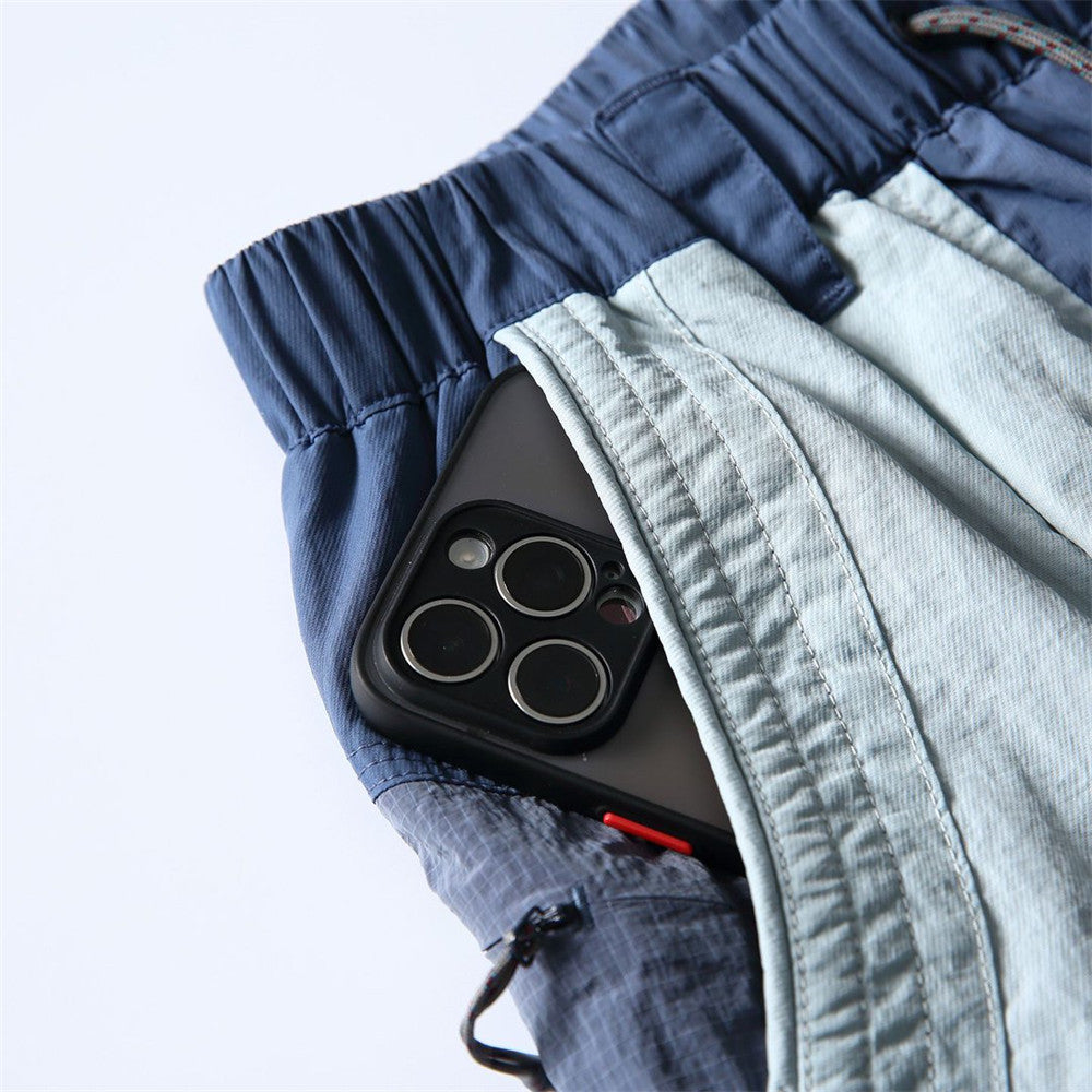Wide-Leg Colorblock Track Pants – Relaxed Fit Outdoor Sport Trousers