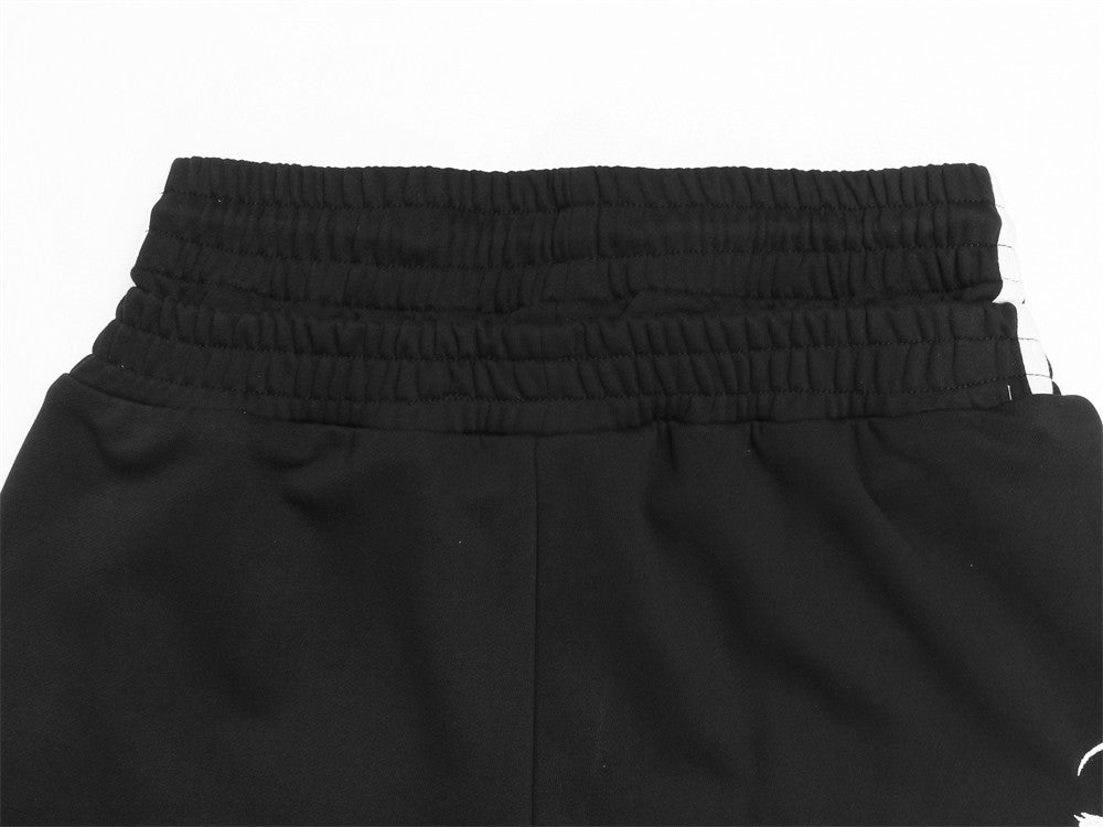 Wide-Leg Sweatpants with Grim Reaper Graphic & Double Waistband