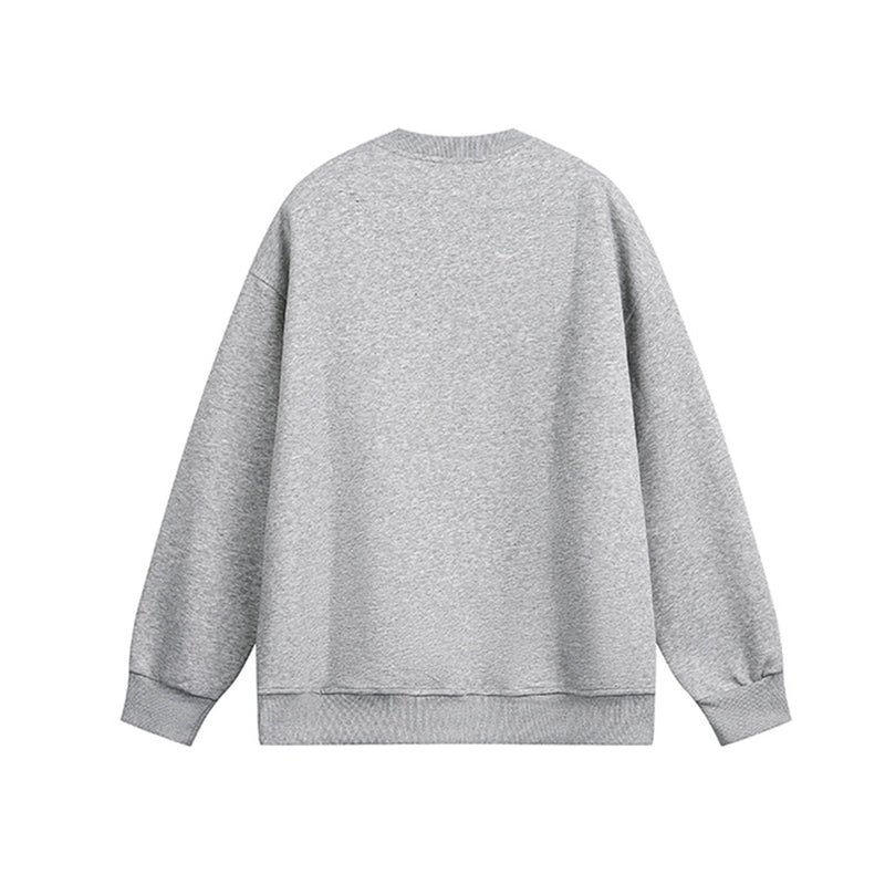 Sweat-shirt punk streetwear à col rond avec anneaux métalliques sur les épaules