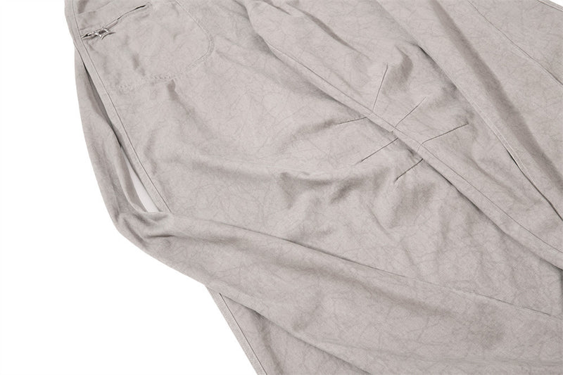 Wide-Leg Pleated Drape Pants – Acid Wash Baggy Trousers with Zip Pockets
