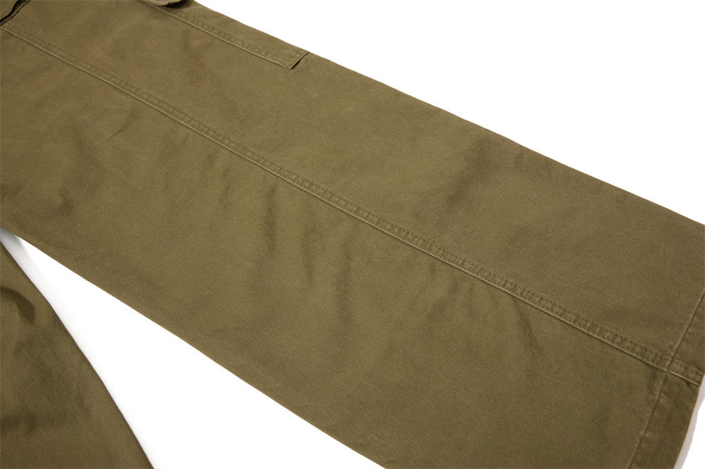 Wide-Leg Cargo Pants – Punk Streetwear Deconstructed Multi-Pocket Trousers