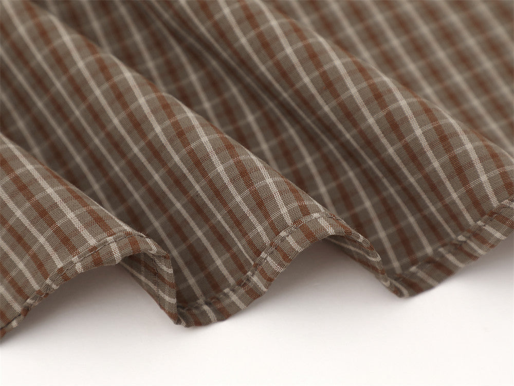 Plaid Long Sleeve Shirt with Varsity Graphic Print – Oversized Relaxed Fit
